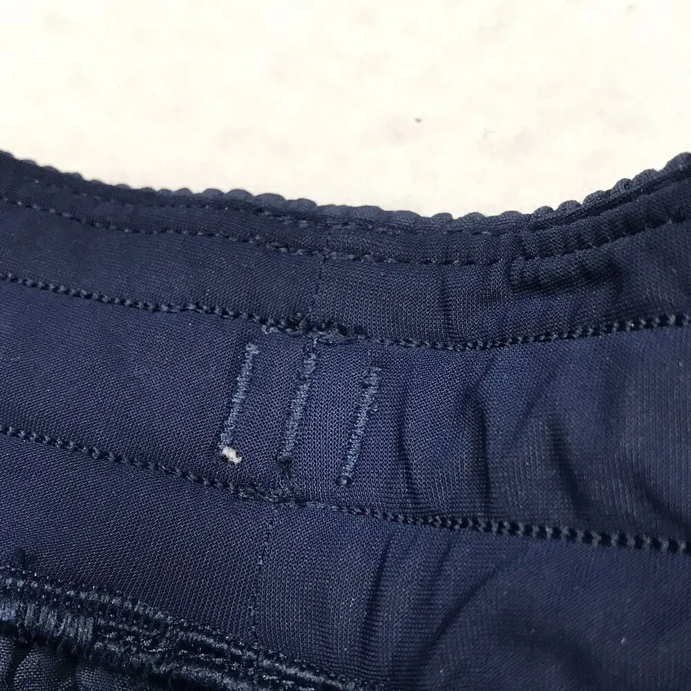 LULULEMON Textured Swim Short Men L Navy Blue Linerless Drawstring Stretch